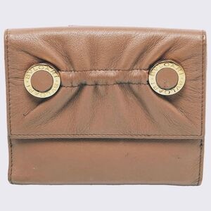 Bvlgari Double Snap Leather Bifold Wallet